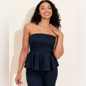 Alden Adair Melissa Top Tartan Plaid XS NWT